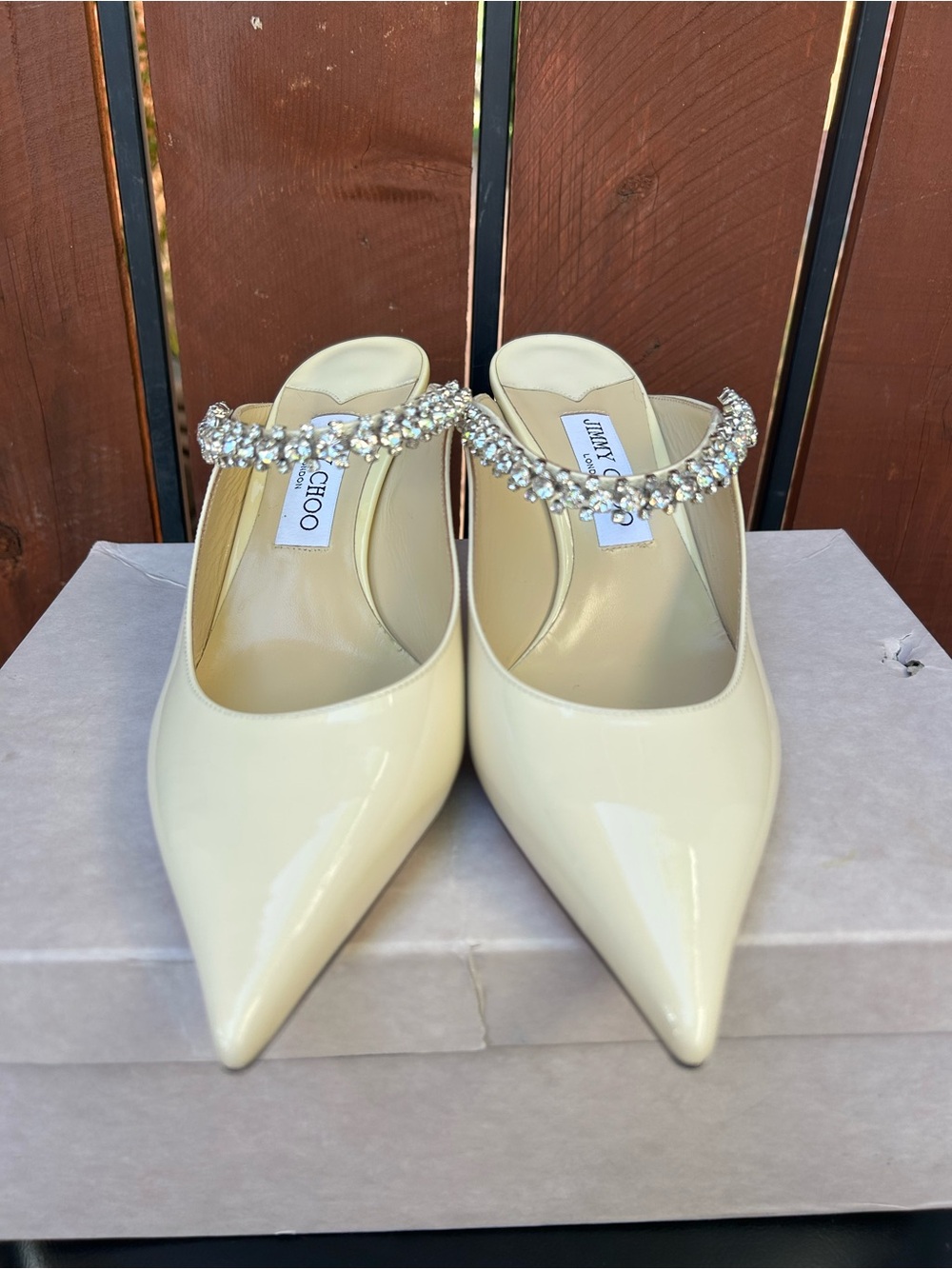 Jimmy Choo Bing 65 Off White Patent Leather 40.5EU NIB - Picture 3 of 14